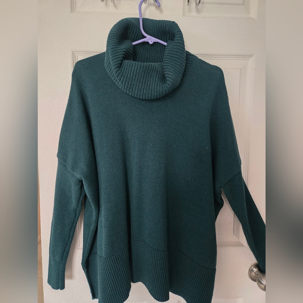 LOFT Dark Teal Cowl Neck Sweater